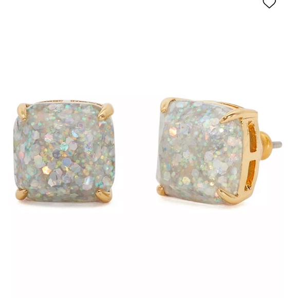 KATE SPADE NEW YORK Glitter Crystal Square Stud Earrings